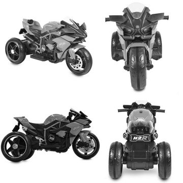 Moni Elektro-Kindermotorrad Kinder Elektromotorrad Ninja, Belastbarkeit 30 kg, drei Kunststoffräder, LED-Beleuchtung, Mp3