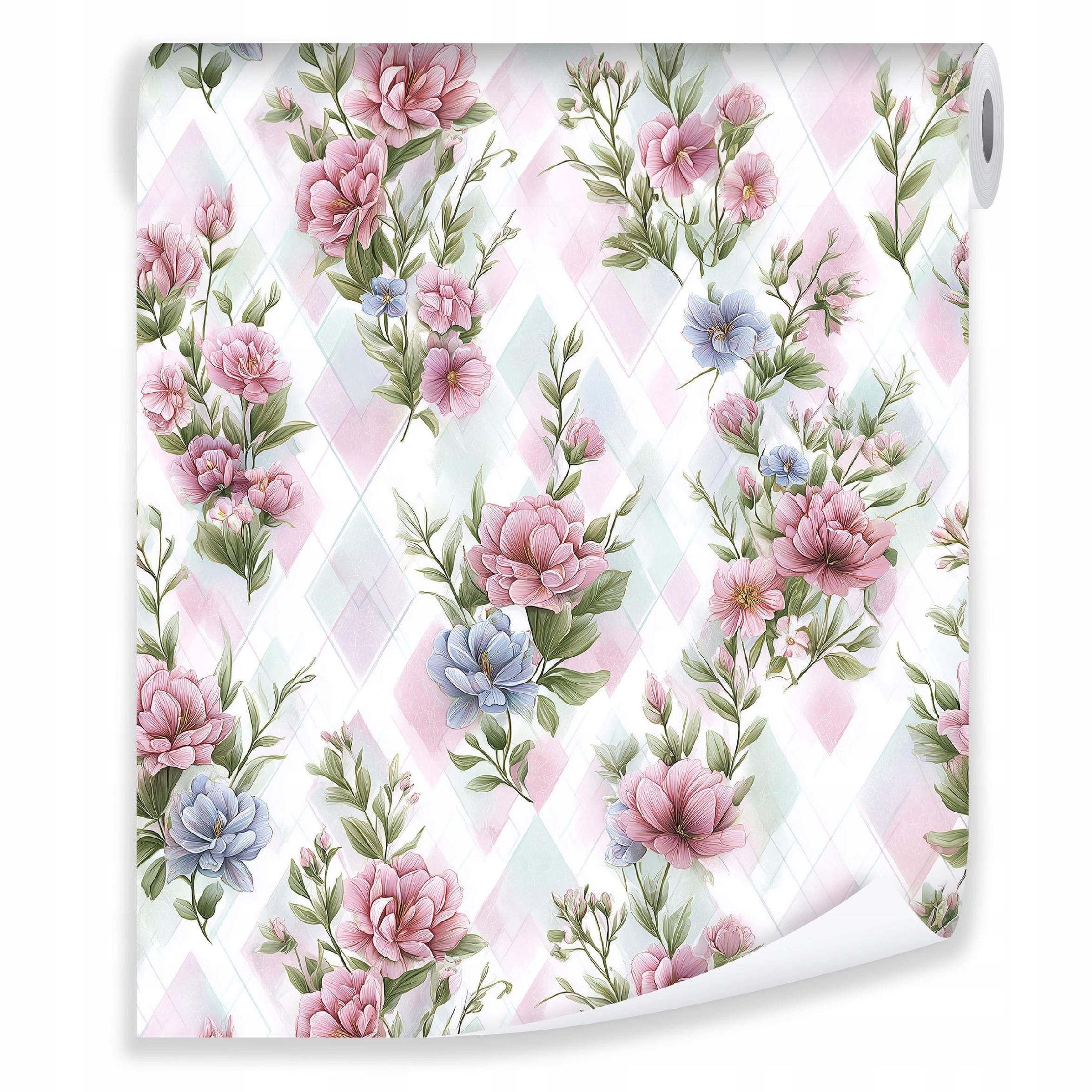 Wallarena Fototapete Blumen Vlies rosa UV-beständig Schlafzimmer, glatt, 50 x 1000 cm