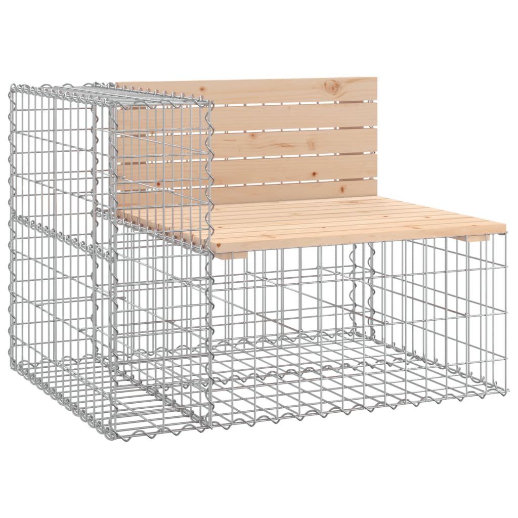 vidaXL Gartenbank Gartenbank aus Gabionen 184x71x65,5 cm Massivholz Kiefer (1-St)