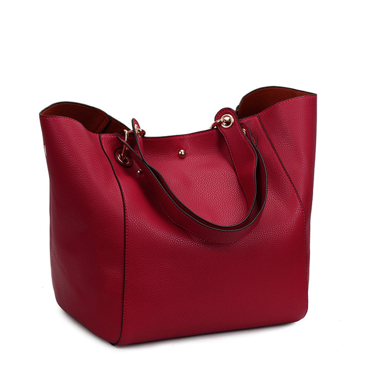 Schultertasche Schultertasche Damen-Shopper Tote Große Kunstleder-Handtasche