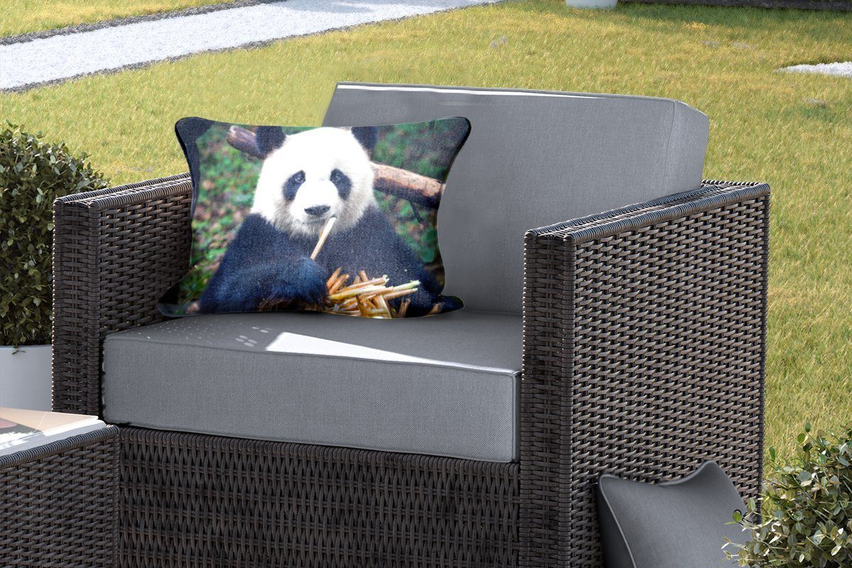 Dekokissenbezug, - - Panda Kissenhülle Polyester, Dekokissen Outdoor-Dekorationskissen, Bambus MuchoWow Natur,