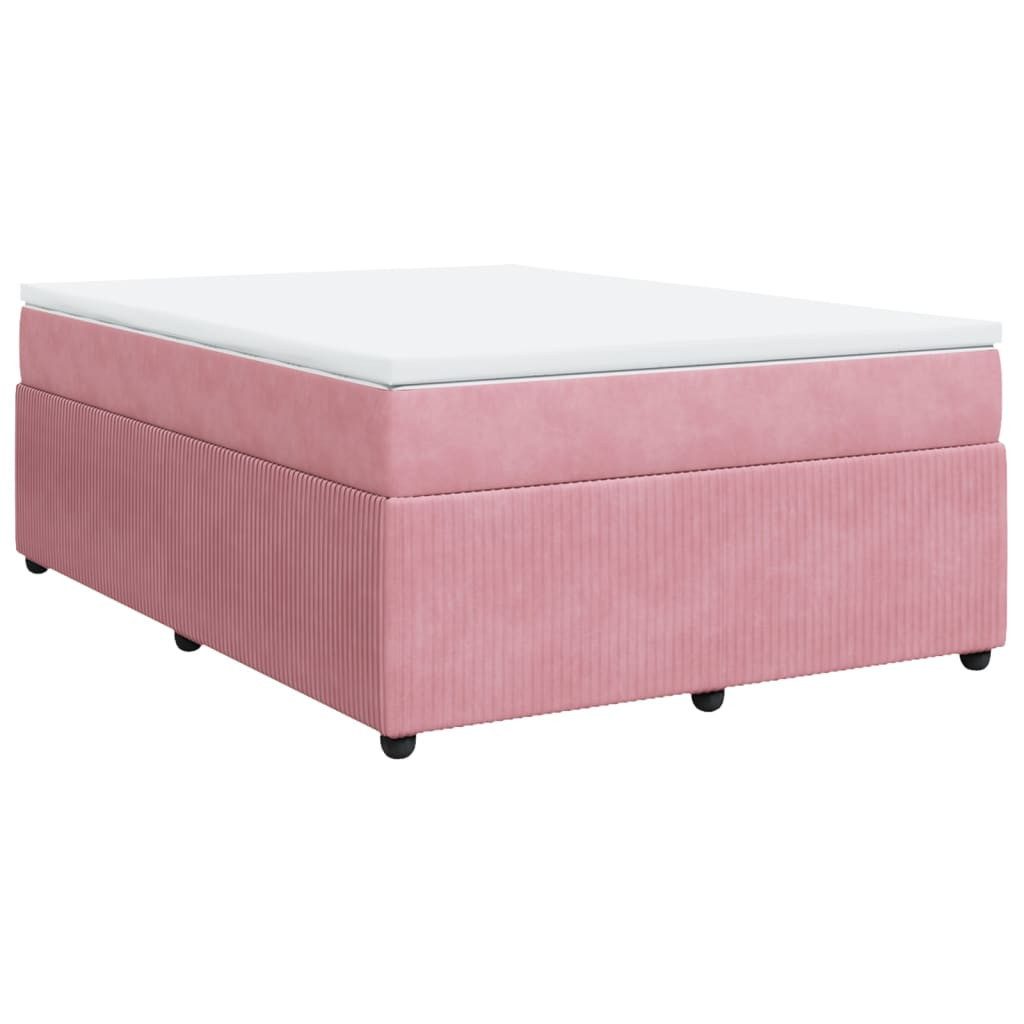 vidaXL Bett Boxspringbett mit Matratze Rosa günstig online kaufen