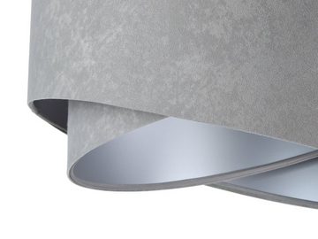Licht-Erlebnisse Pendelleuchte MADAN, ohne Leuchtmittel, Hängelampe Esstisch Grau Silber Stoff Modern Esszimmerlampe E27