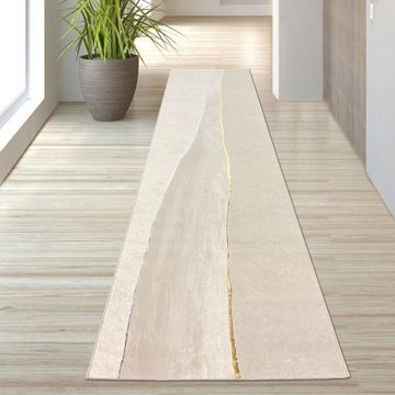 Teppich Eleganter Teppich mit Gold Silber Lichteffekt, TeppichHome24, rechteckig