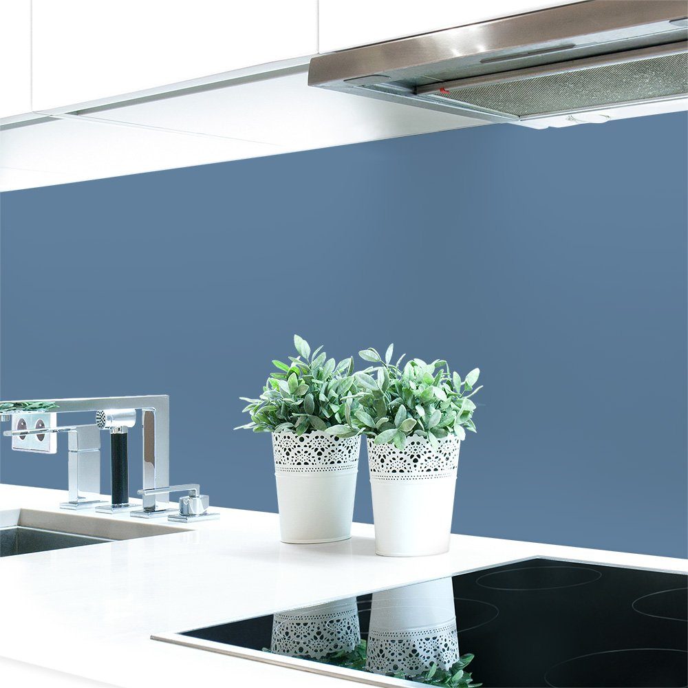 DRUCK-EXPERT Küchenrückwand Küchenrückwand Blautöne Unifarben Premium Hart-PVC 0,4 mm selbstklebend Taubenblau ~ RAL 5014