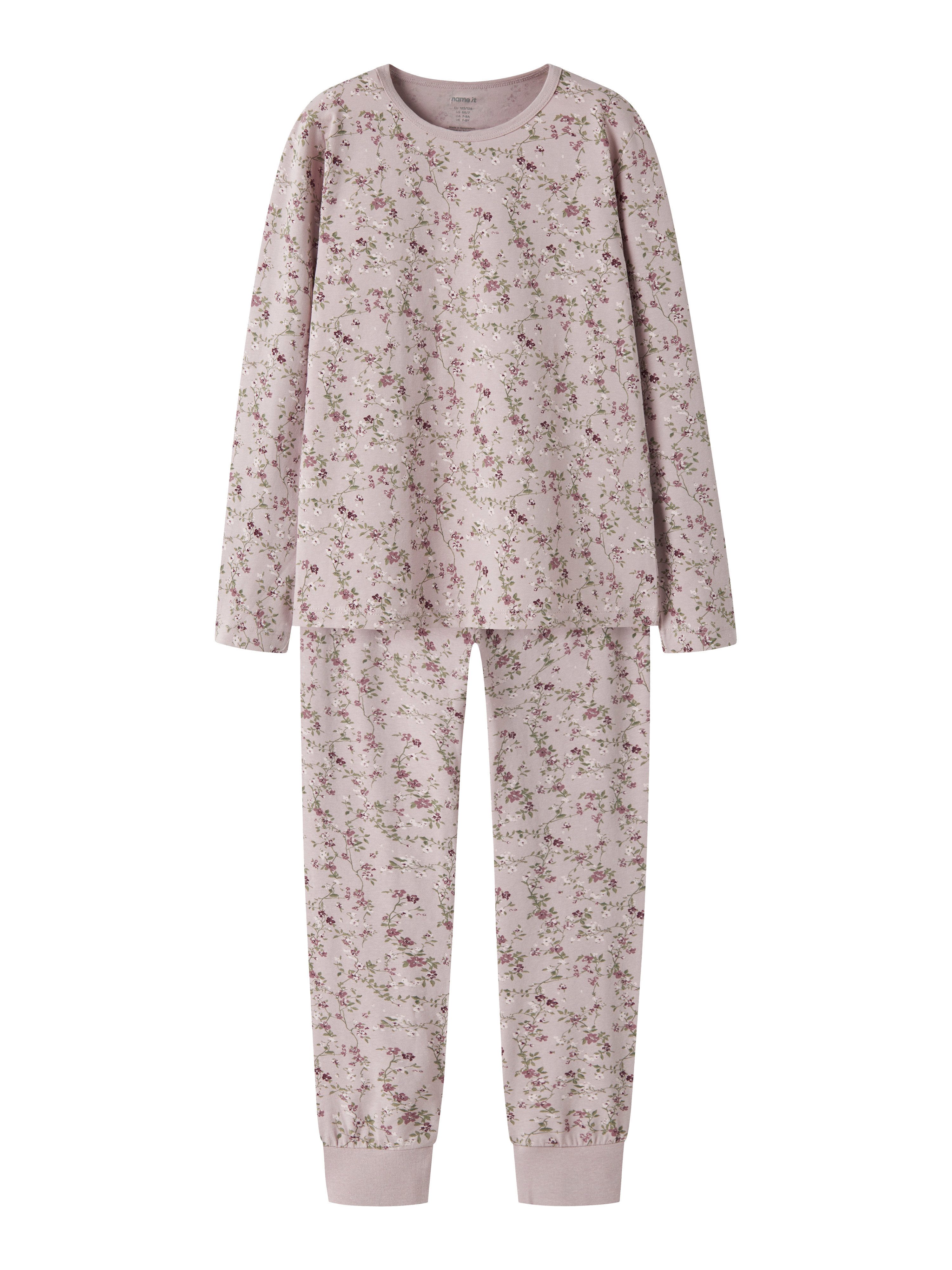 Name It Schlafanzug NKFNIGHTSET VIOLETFLOWER NOOS Baumwollmischung, Allover-Druck – Bild 3 von 5