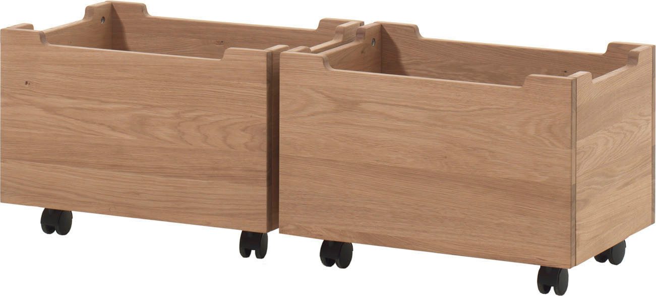 Vipack Container auf Rollen (2-er Set), aus hochwertigem Massivholz, 2 Ausführungen (das Innenmaß von ca.: B: 52xH: 30,5xT: 36cm bietet viel Stauraum) universell und durch die Rollen flexibel in Räumen einsetzbar