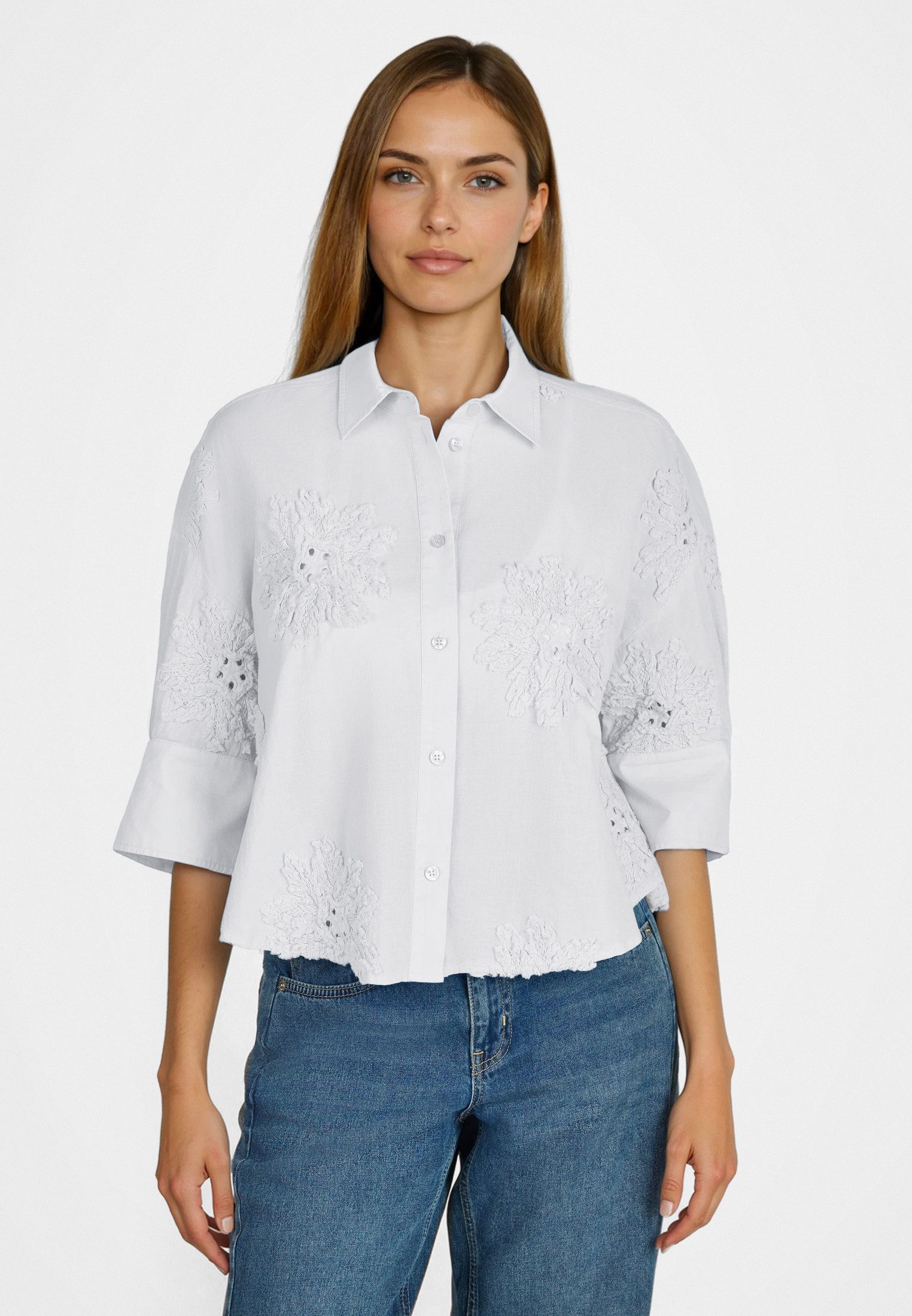 MARC AUREL Hemdbluse bestickt