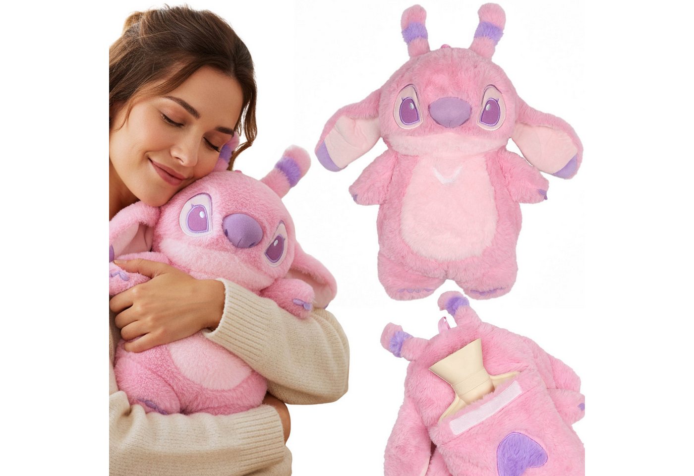 Disney Wärmflasche DISNEY Stitch Wärmflasche 750 ml mit weichem Bezug, groß, Maskottchen
