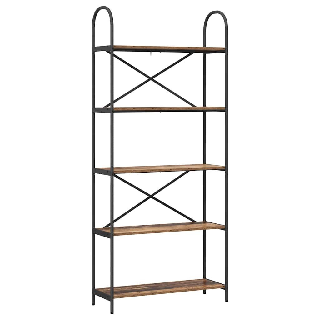 furnicato Bücherregal 80 x 30 x 183 cm Altholz, Stabiles Standregal mit 5 Ebenen für dein Wohnzimmer oder Büro