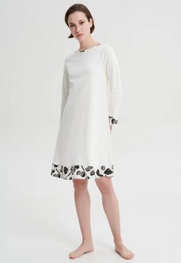 Vamp Nachthemd VAMP lingerie (Set, 1-tlg., 1-teilig) Damen Nachthemd 110cm lang Langarm Nachtwäsche Baumwolle Floral