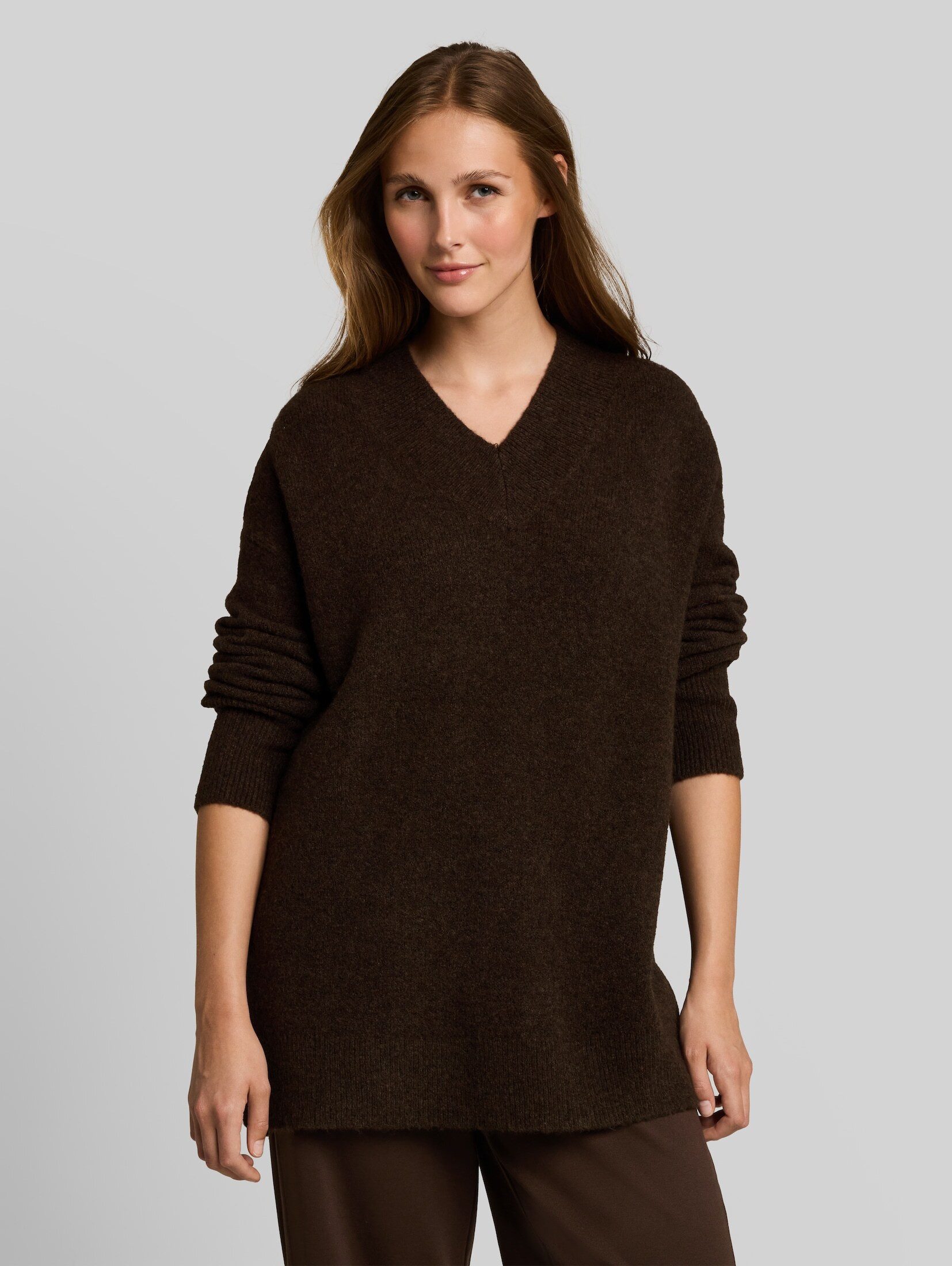 TOM TAILOR Denim Strickpullover Pullover & Strickjacken Longstyle Strickpullover mit Wollanteil