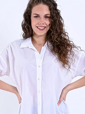 Emily Van Den Bergh Klassische Bluse Halbarmbluse White