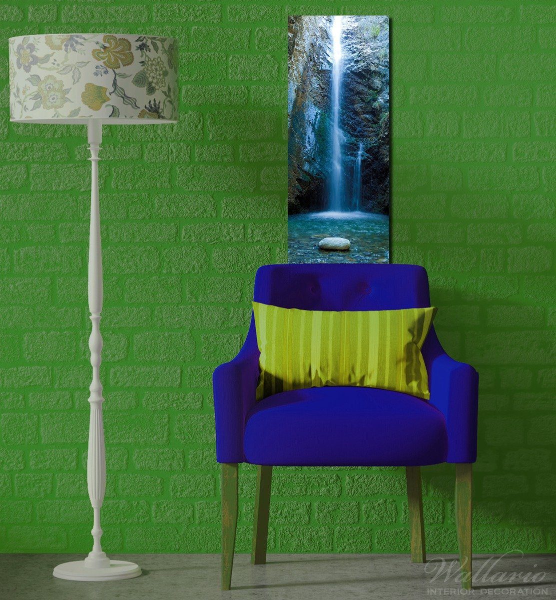 Wallario Glasbild, Wasserfall bei Sonneneinfall, in günstig online kaufen