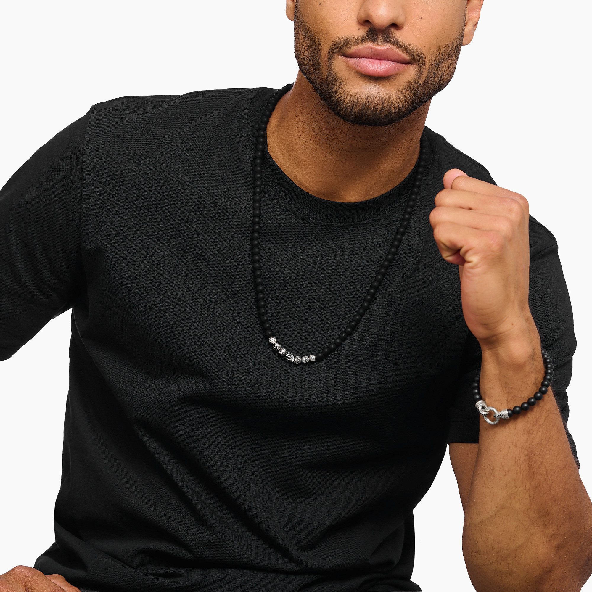 THOMAS SABO Kette ohne Anhänger Obsidia...