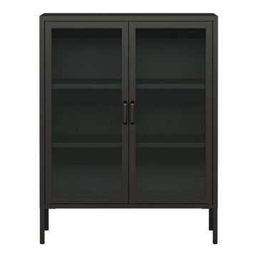 en.casa Sideboard, Fauske 80x40x101,5cm Schwarz, 5cm Schwarz