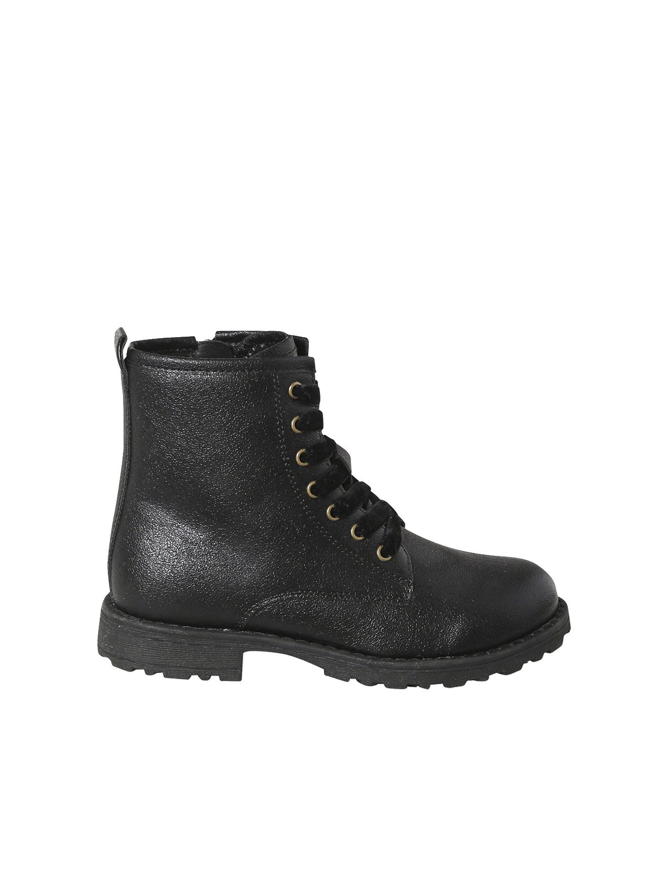 vertbaudet Mädchen Schnürboots mit Reißverschluss, Lack-Optik Winterstiefel