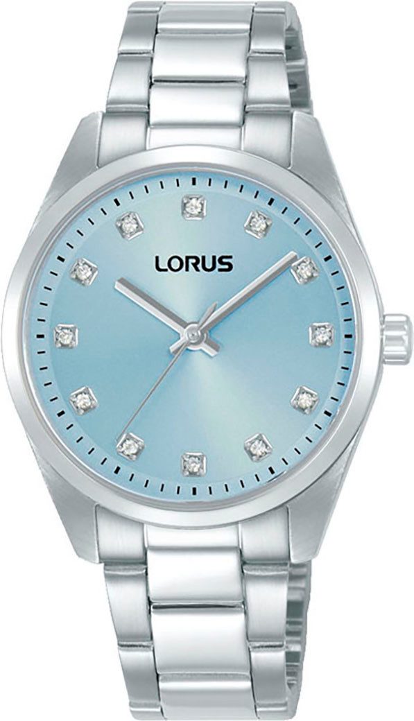 LORUS Quarzuhr RG323XX9, Armbanduhr, Damenuhr, Edelstahlarmband, analog, Glaskristalle