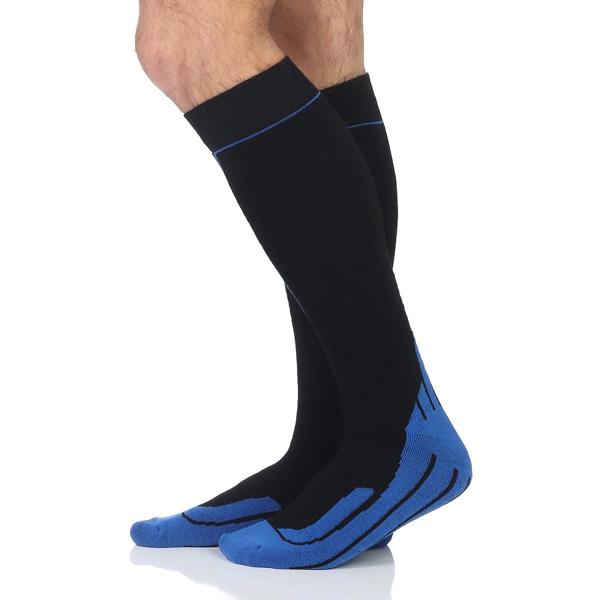 Sockenhimmel Skisocken 4er Pack Herren Thermo- Kniestrümpfe warme Socken Funktionsstrümpfe Vollfrottee, Gepolstert