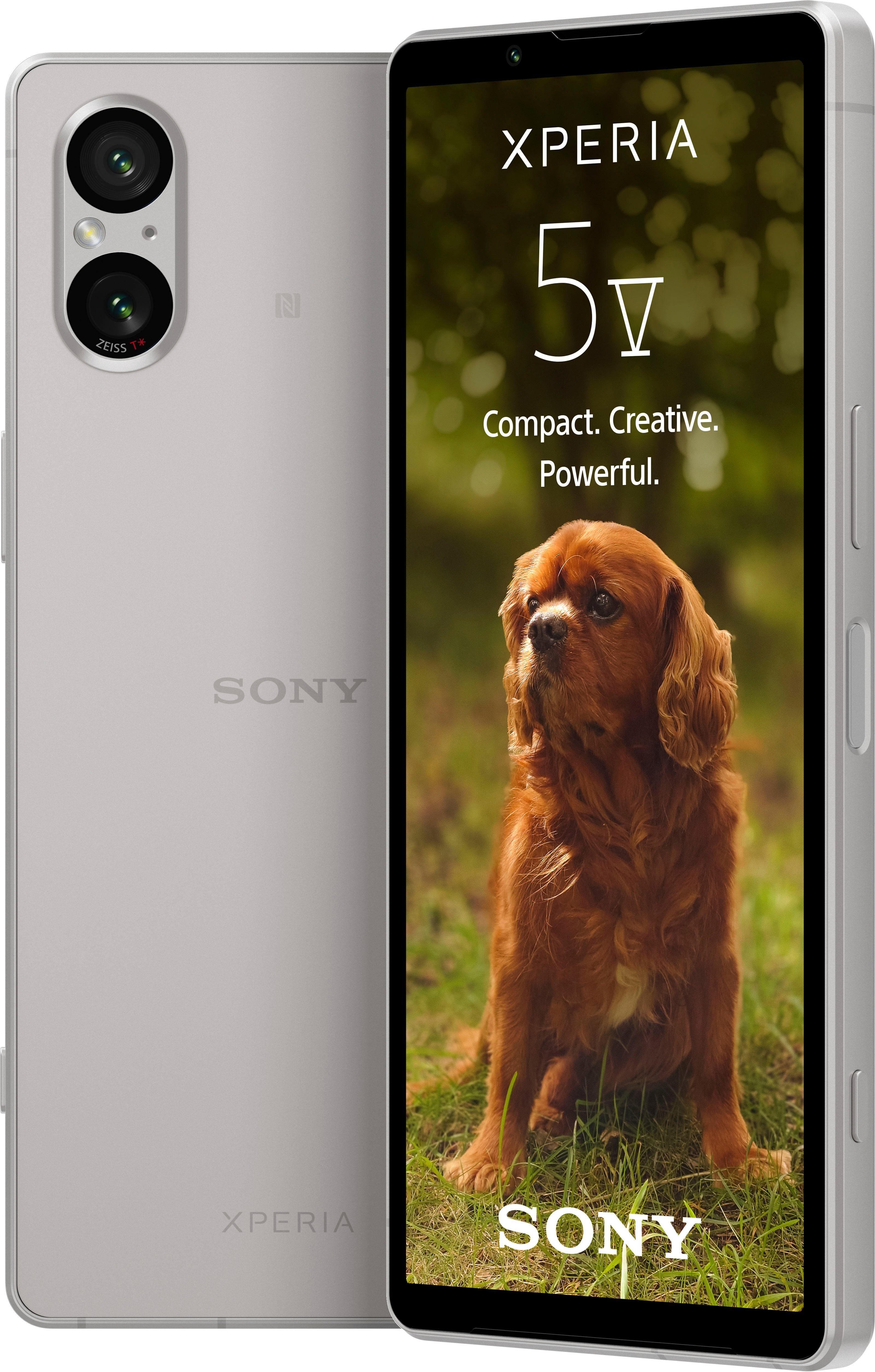 Sony XPERIA 5V Smartphone (15,49 cm/6,1 Zoll, 128 GB Speicherplatz, 12 MP Kamera) platin-silber