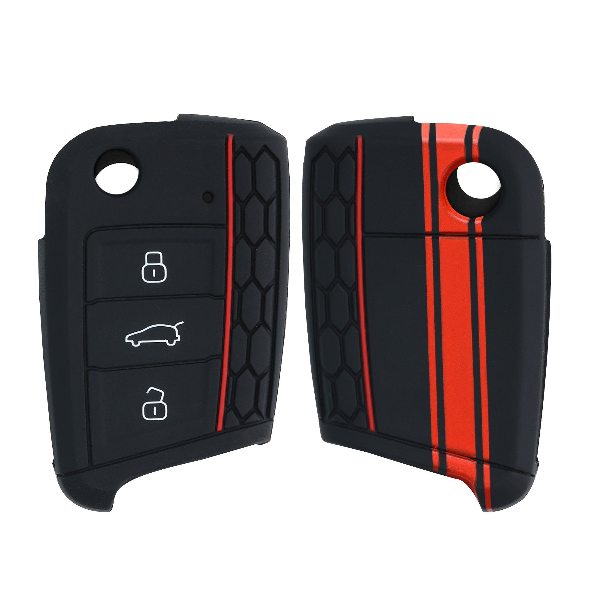 kwmobile Schlüsseltasche Autoschlüssel Hülle für VW Golf 7 MK7, Schlüsselhülle Schlüssel Case Cover Rot