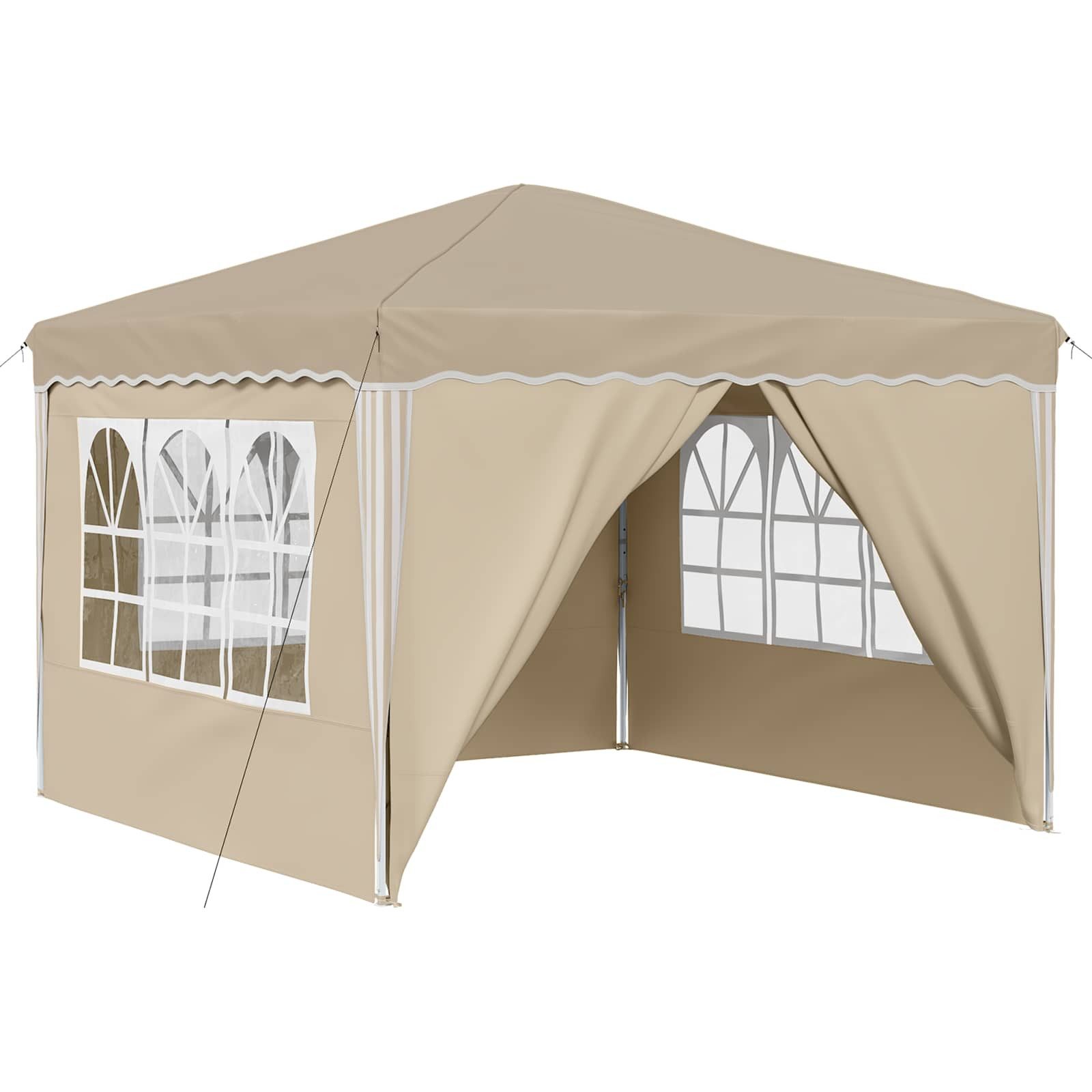 vidaXL Partyzelt Pop-up Partyzelt 288 x 288 x 245 cm Creme Oxford-Stoff
