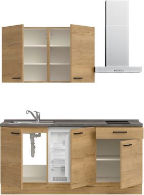 nobilia® Küchenzeile "Structura basic", vormontiert, Ausrichtung wählbar, Breite 180 cm, mit E-Geräten