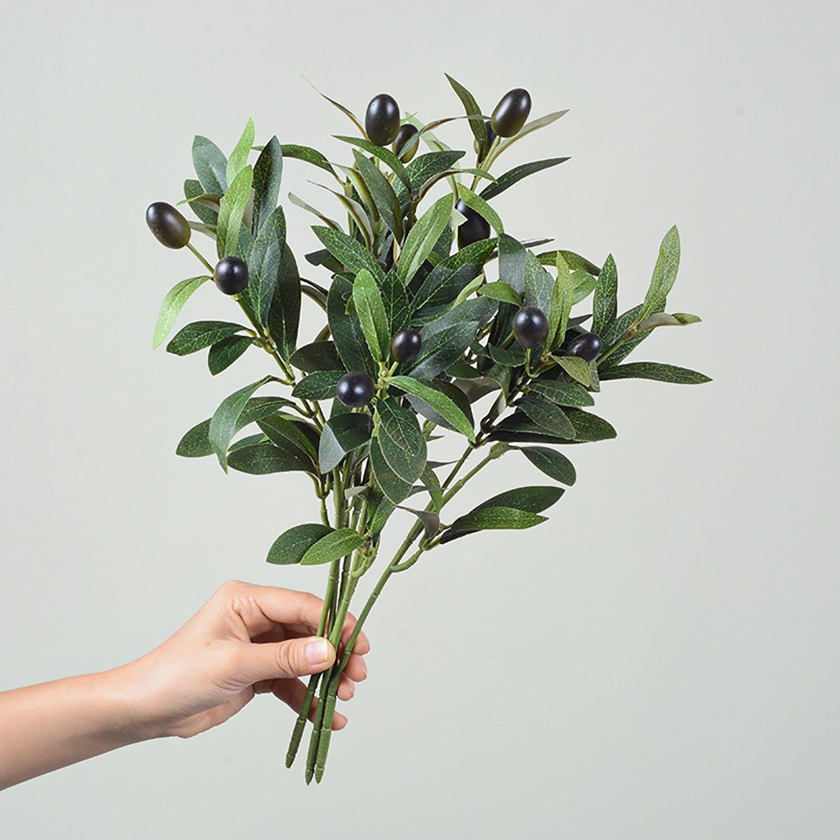 6 Olivenzweige Stämme, Kunstpflanze Künstliche Olivenzweige Stück Pflanzen CTGtree