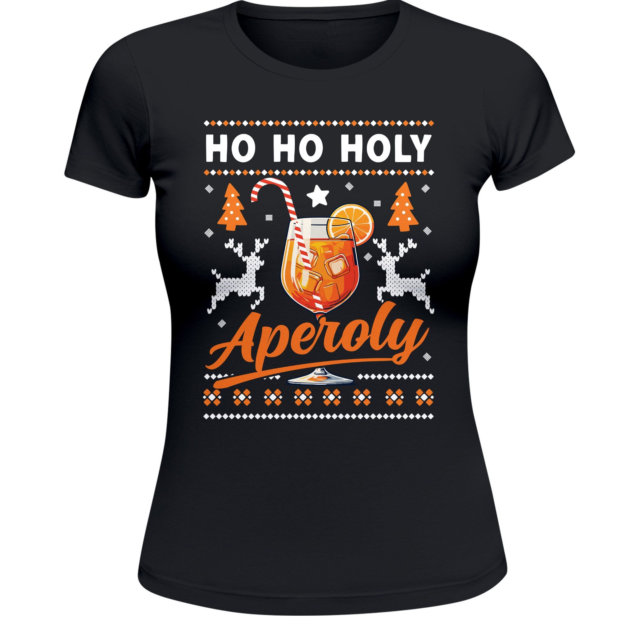 Print-Shirt Weihnachtsshirt Damen Ho Ho Holy Aperoly Spruch Lustig T-Shirt