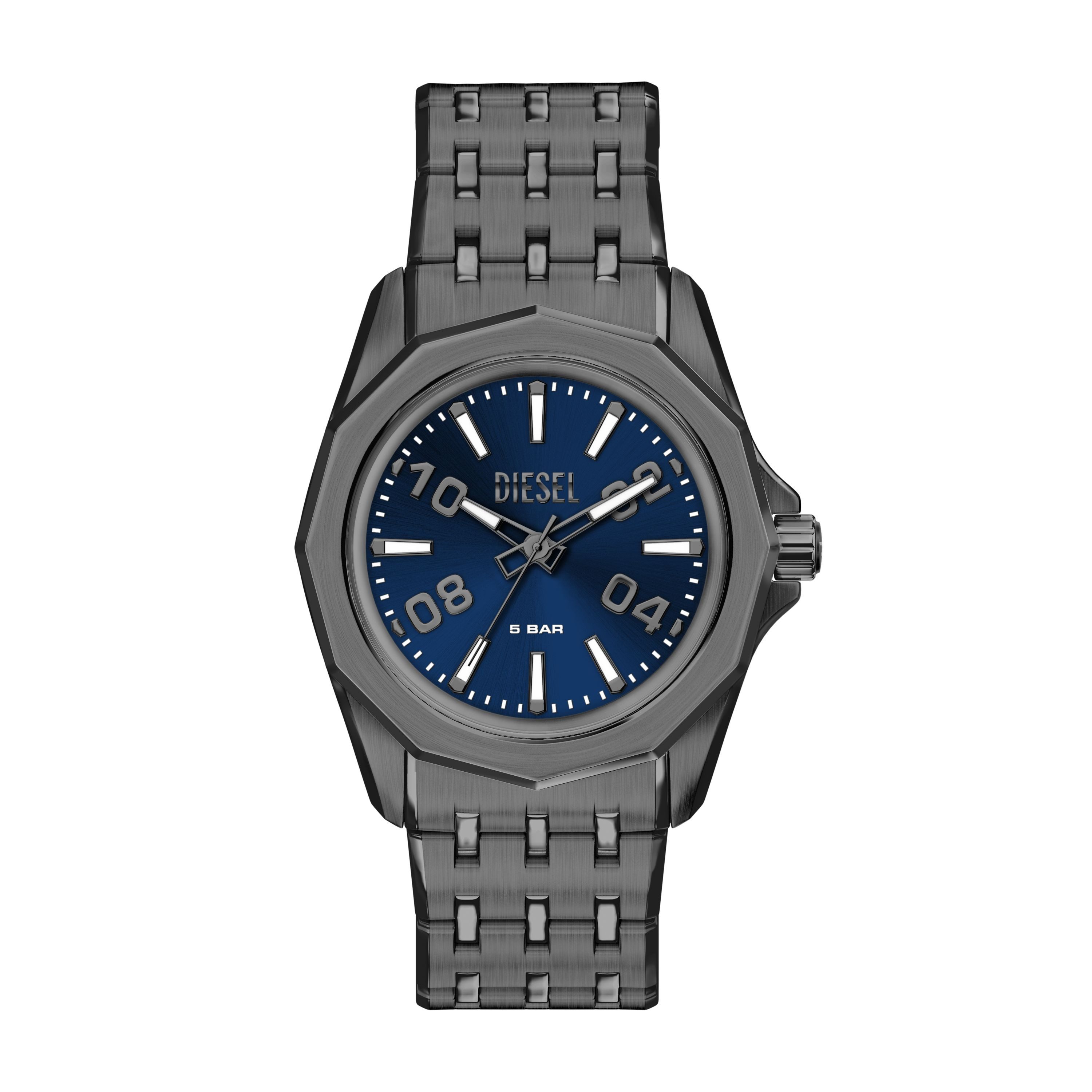 Diesel Quarzuhr Stinger 3-Hand DZ2238, Armbanduhr, Herrenuhr, Edelstahlarmband, analog