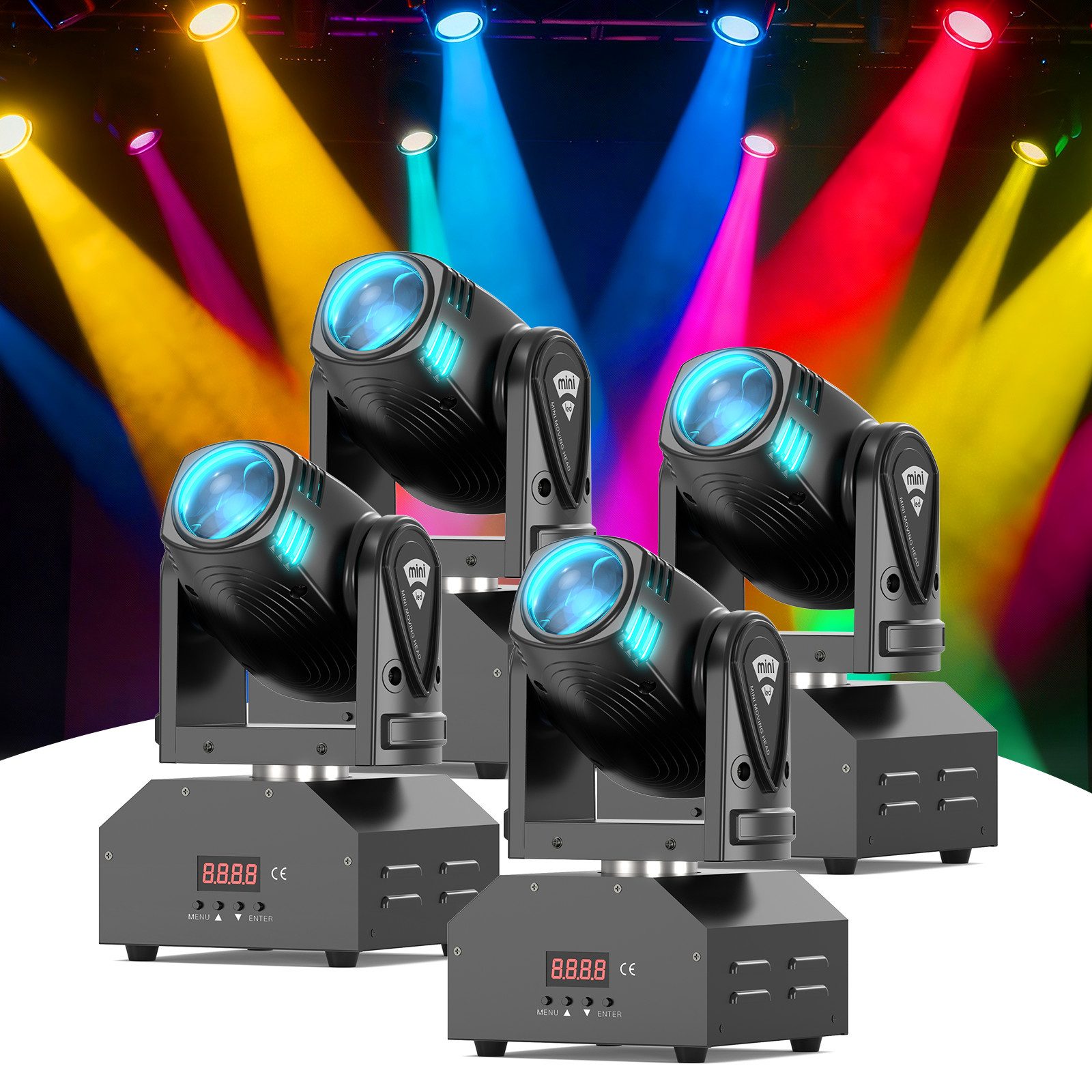ZonQoonz Discolicht Moving Head RGBW Beam Bühnenlicht,LED Disco Party Licht DMX