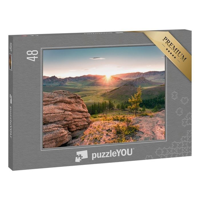 puzzleYOU Puzzle Sonnenaufgang im Gorkhi-Terelj Nationalpark 48 Puzzleteile puzzleYOU-Kollektionen Asien