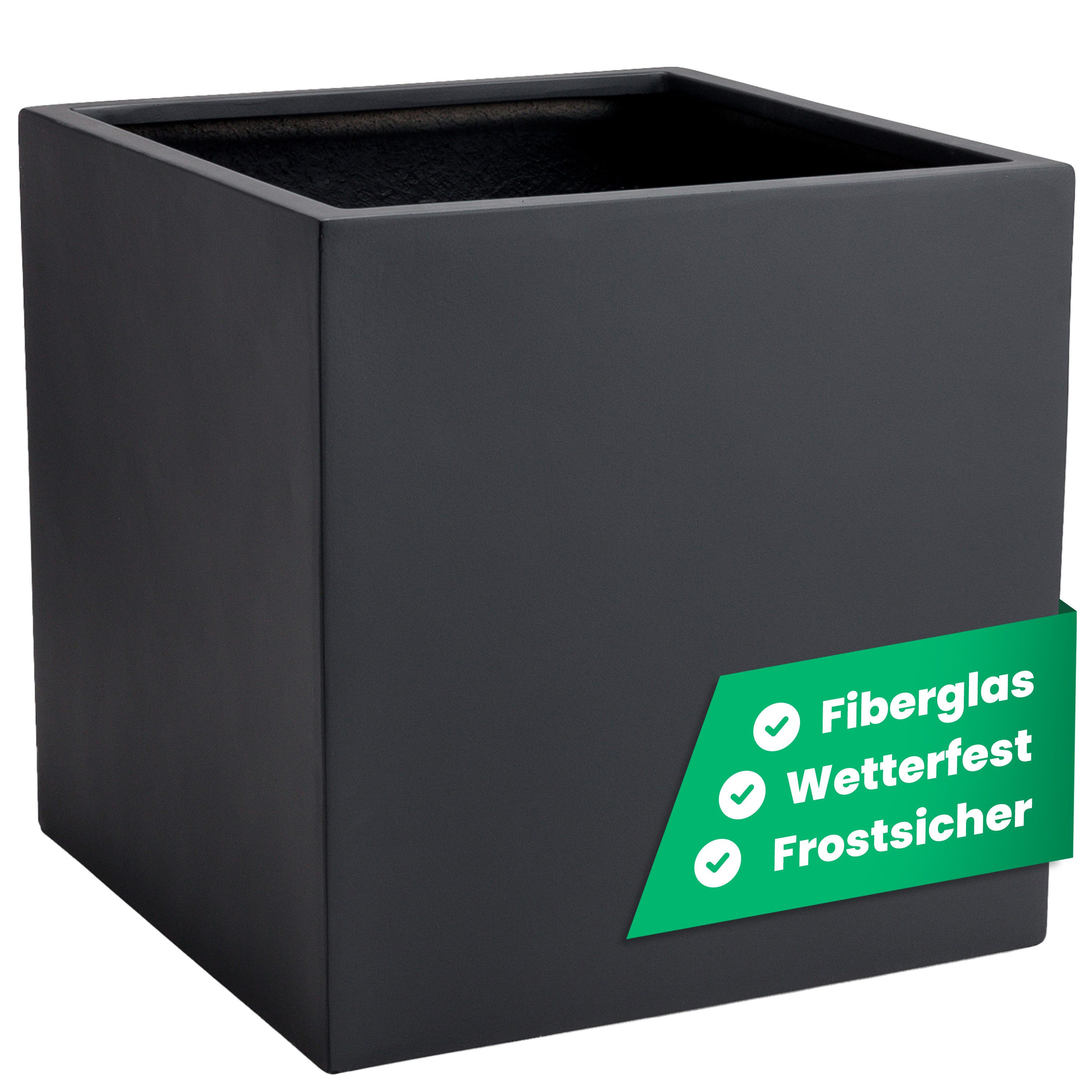 VIVANNO Pflanzkübel Fiberglas BLOCK Würfel - Anthrazit Matt (1 St), 30x30x3 günstig online kaufen