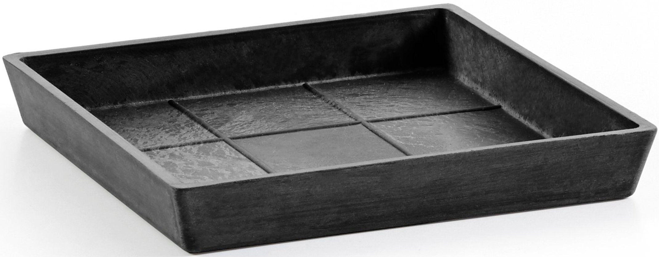 ECOPOTS Topfuntersetzer Quadratisch 25 Dunkelgrau, Zubehör für Ecopots Pflanzgefäße, für innen und außen: frostsicher, bruchsicher und lichtbeständig