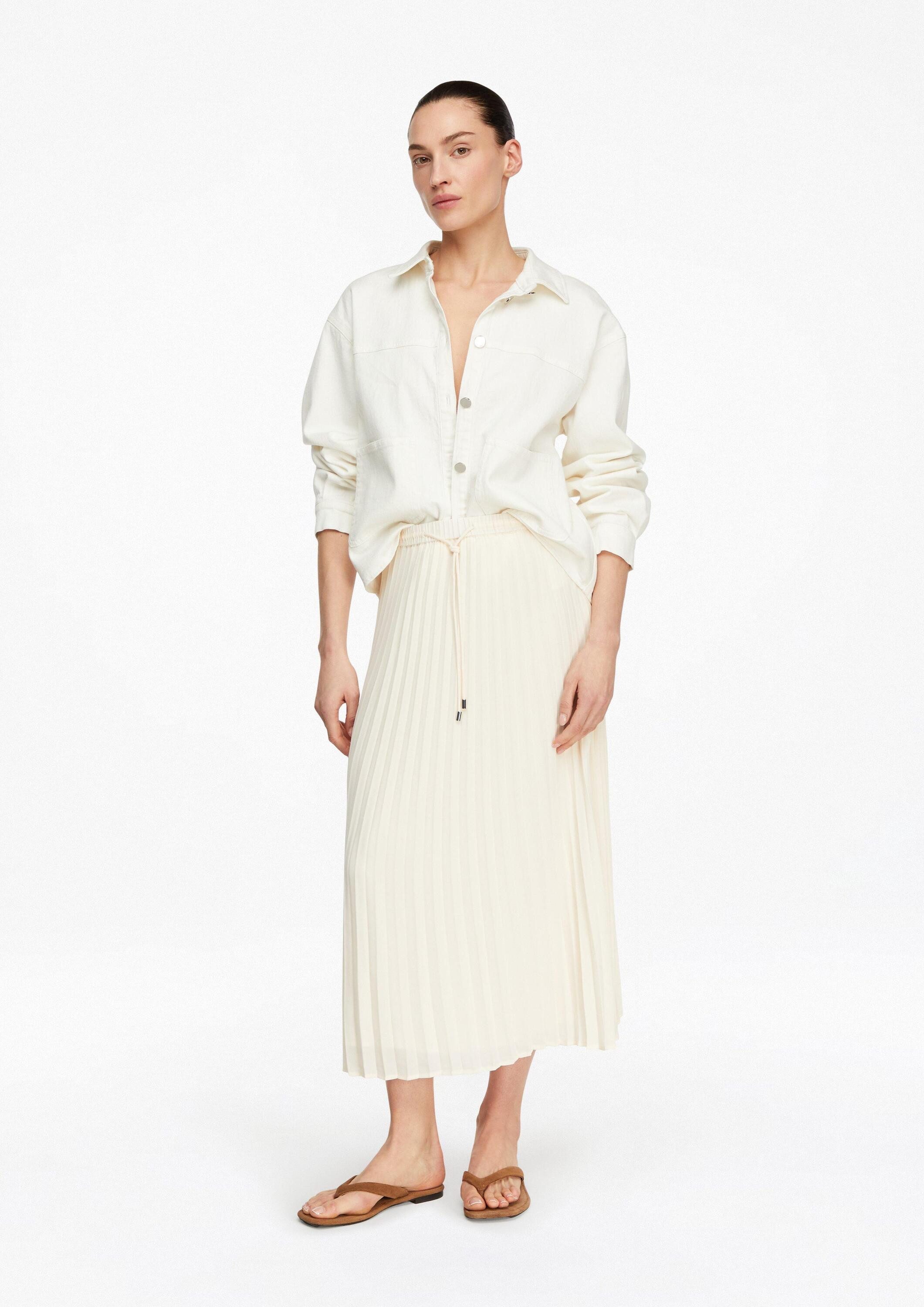 comma Midirock Rock Plissée-Midirock aus Chiffon