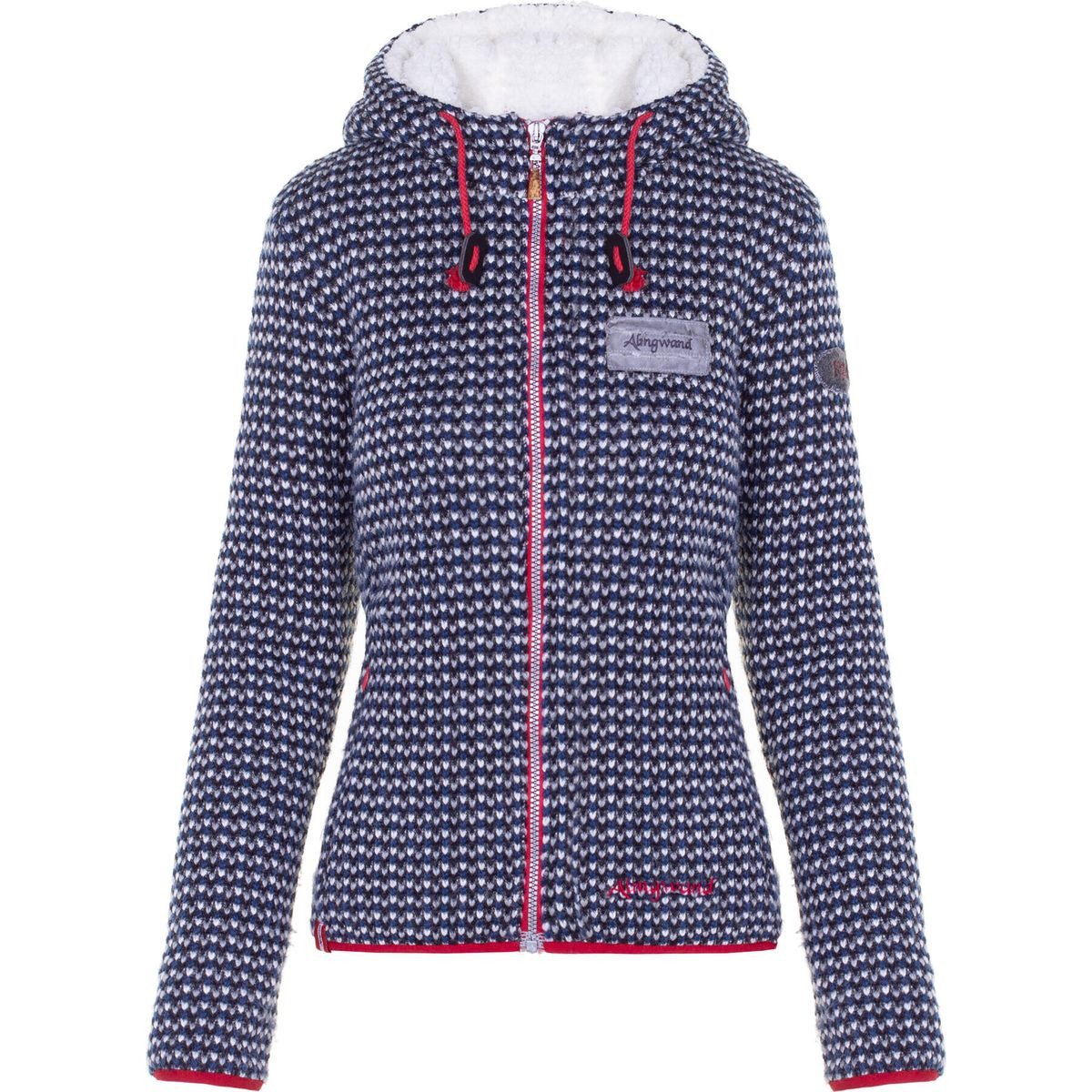 Almgwand Fleecepullover Münsterhöhe Stylische Strickfleece-Jacke mit Wollanteil, Teddyplüsch-Kapuze und