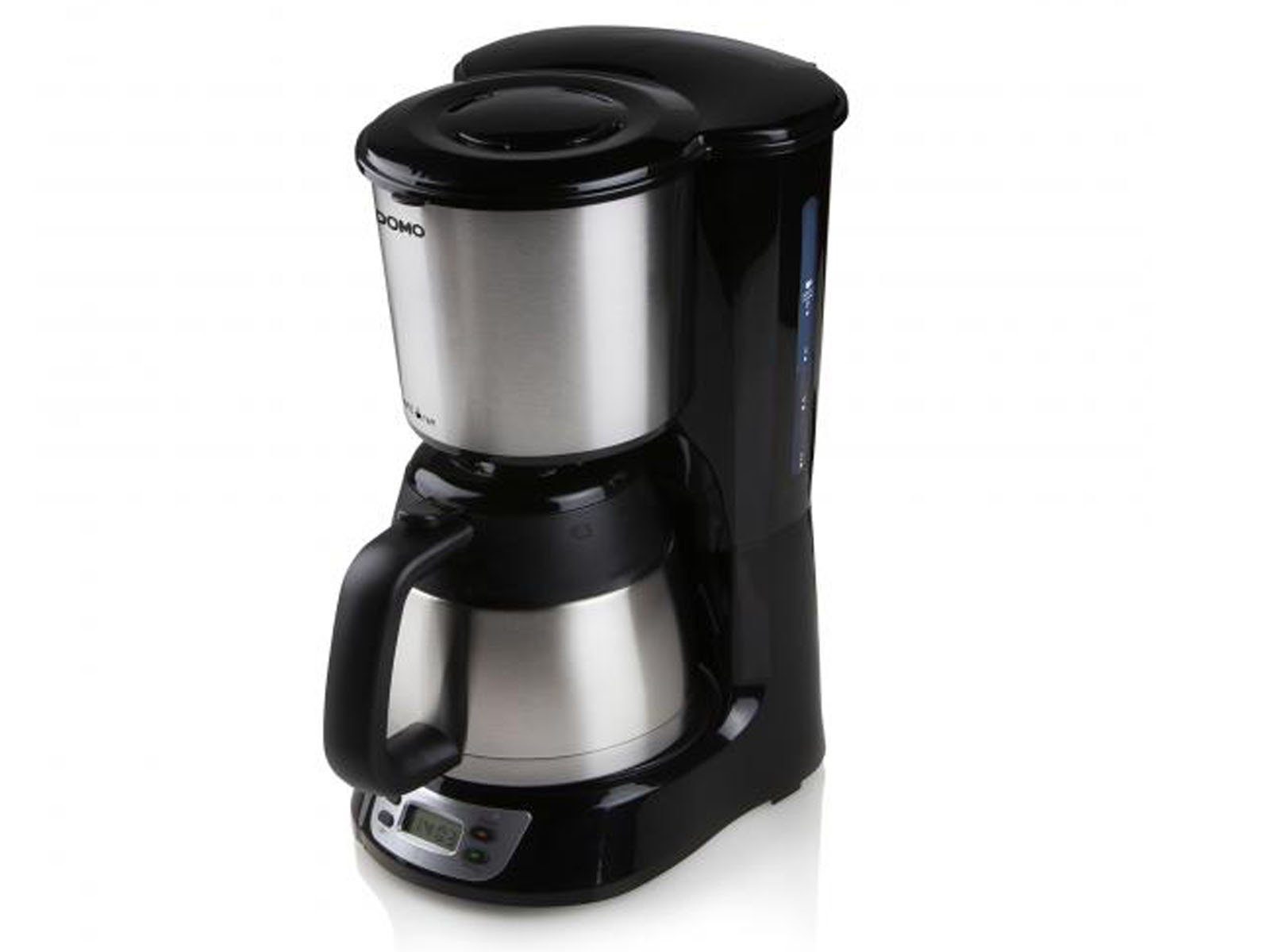 Domo Filterkaffeemaschine, 2 Edelstahl Thermoskannen Timer, Dauerfilter für Filter-Kaffee Pulver
