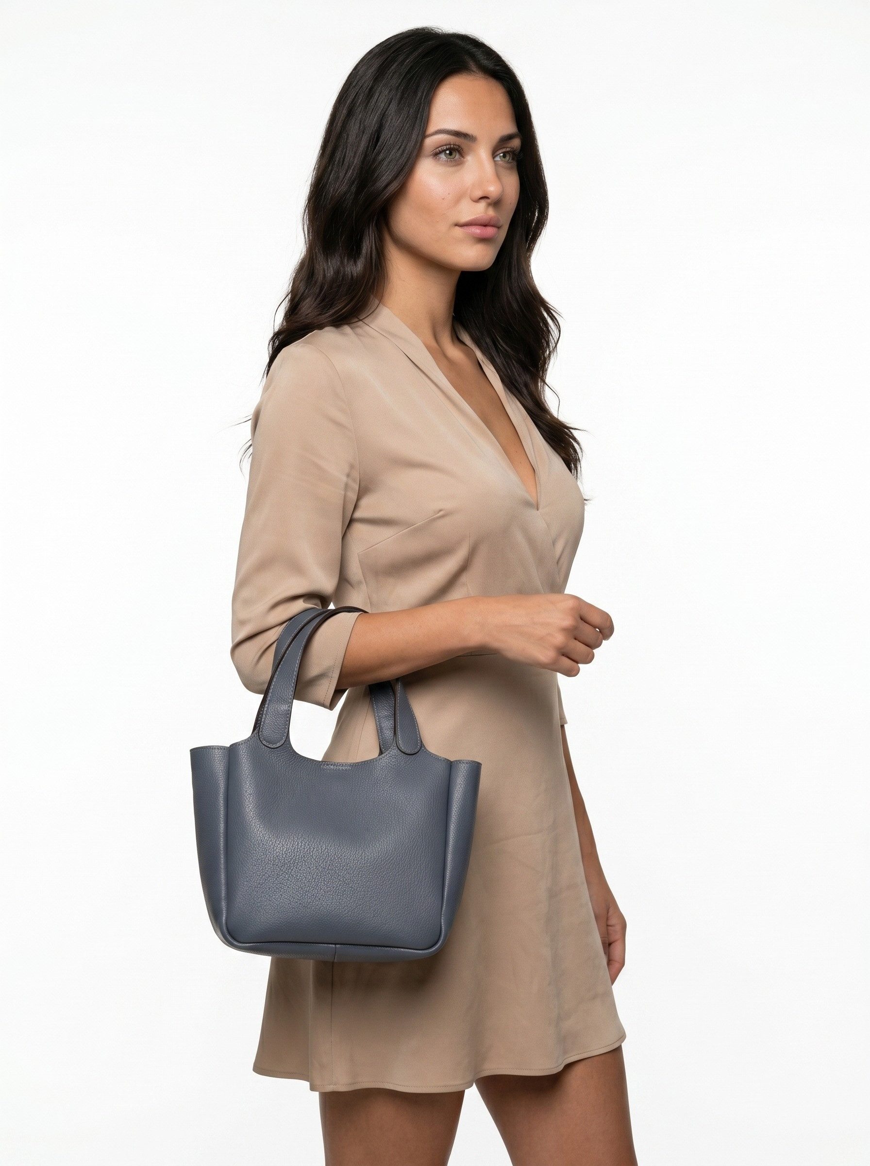 Cluty Henkeltasche, echt Leder, Made in Italy