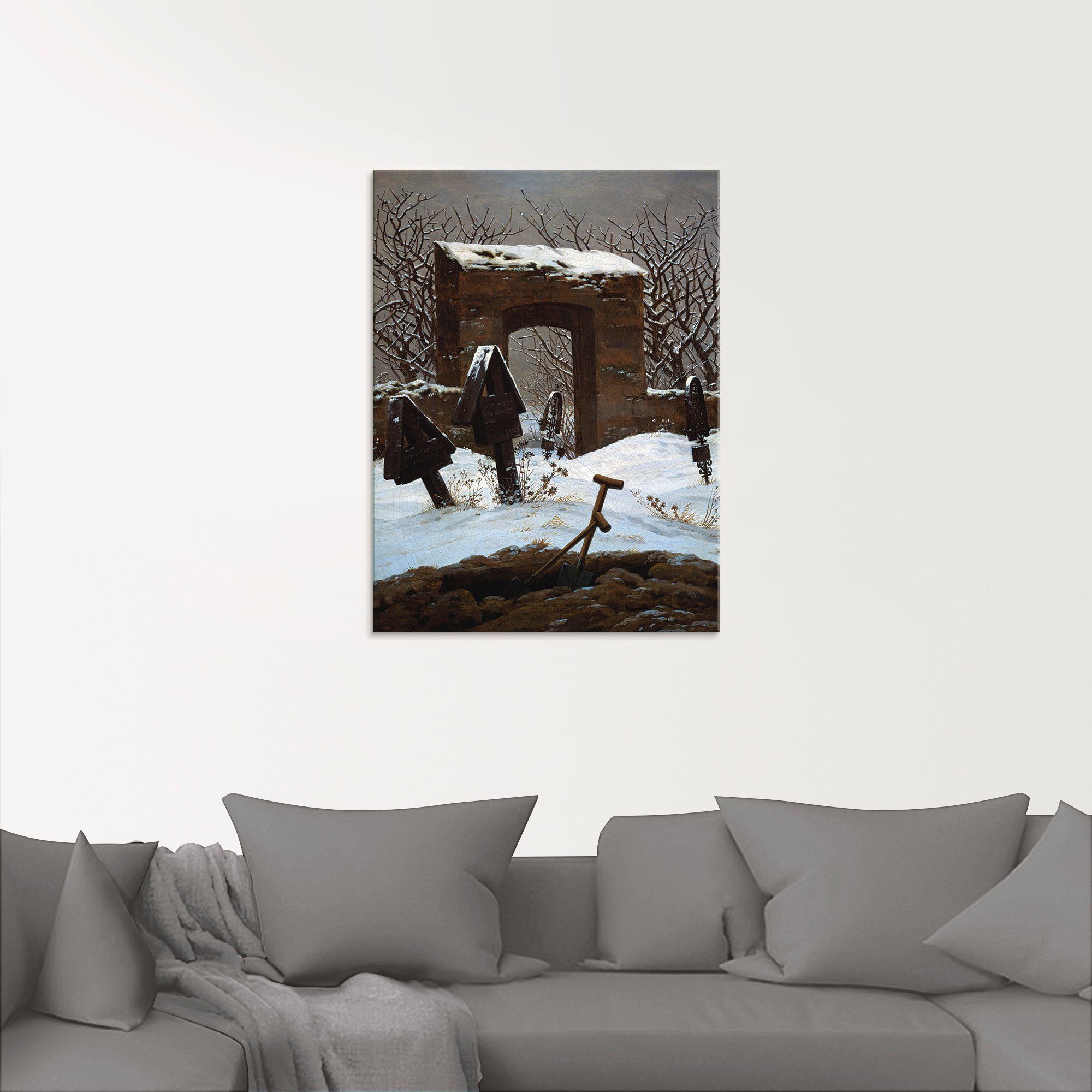 Artland Glasbild »Friedhof im Schnee«, Architektonische Elemente (1 Stück)-HomeTrends