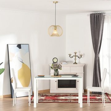 HOMCOM Pendelleuchte Deckenleuchte, Ein-,Ausschalter, Hängeleuchte Deckenlampe moderne Pendelleuchte E27 40W Stahl Gold