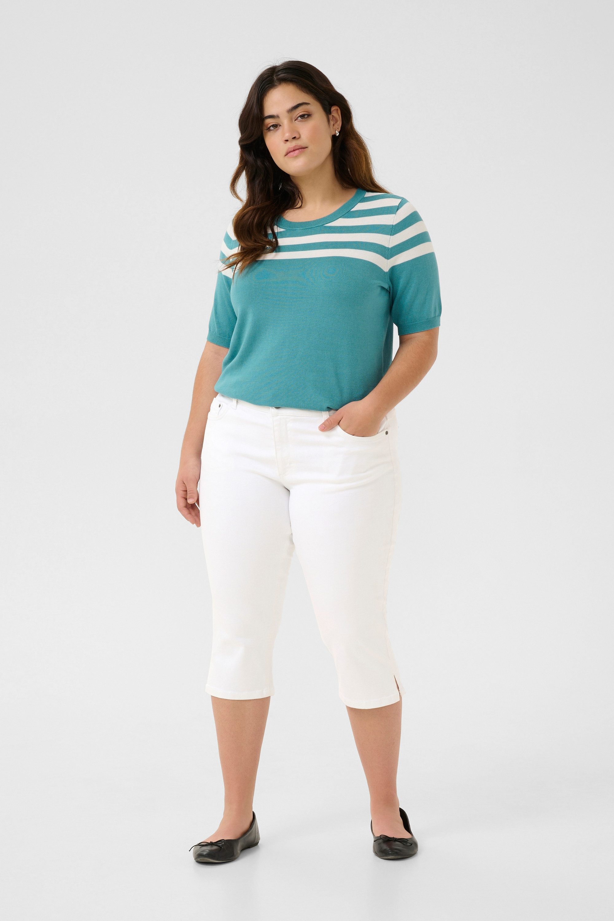KAFFE Curve Caprihose Denim Caprihose KCzena plus
