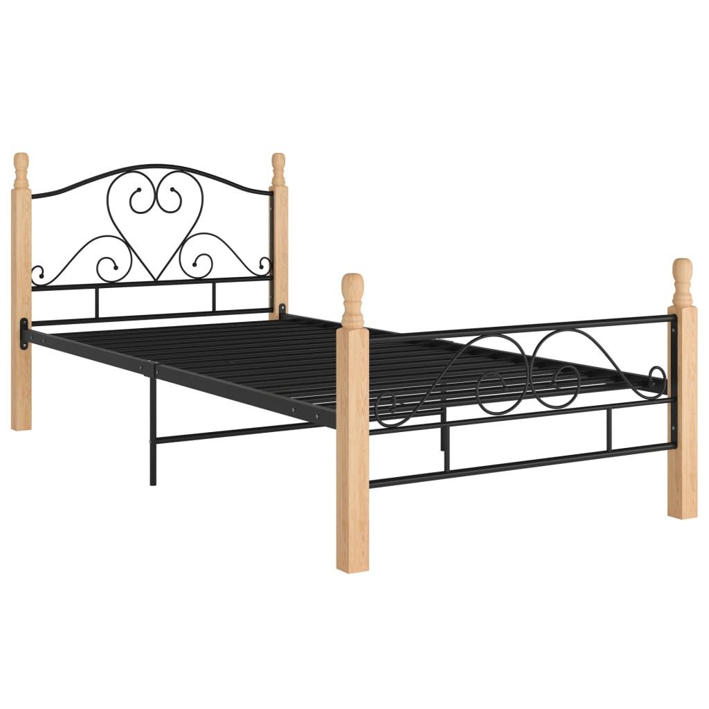 vidaXL Bett Bettgestell Schwarz Metall 100x200 günstig online kaufen