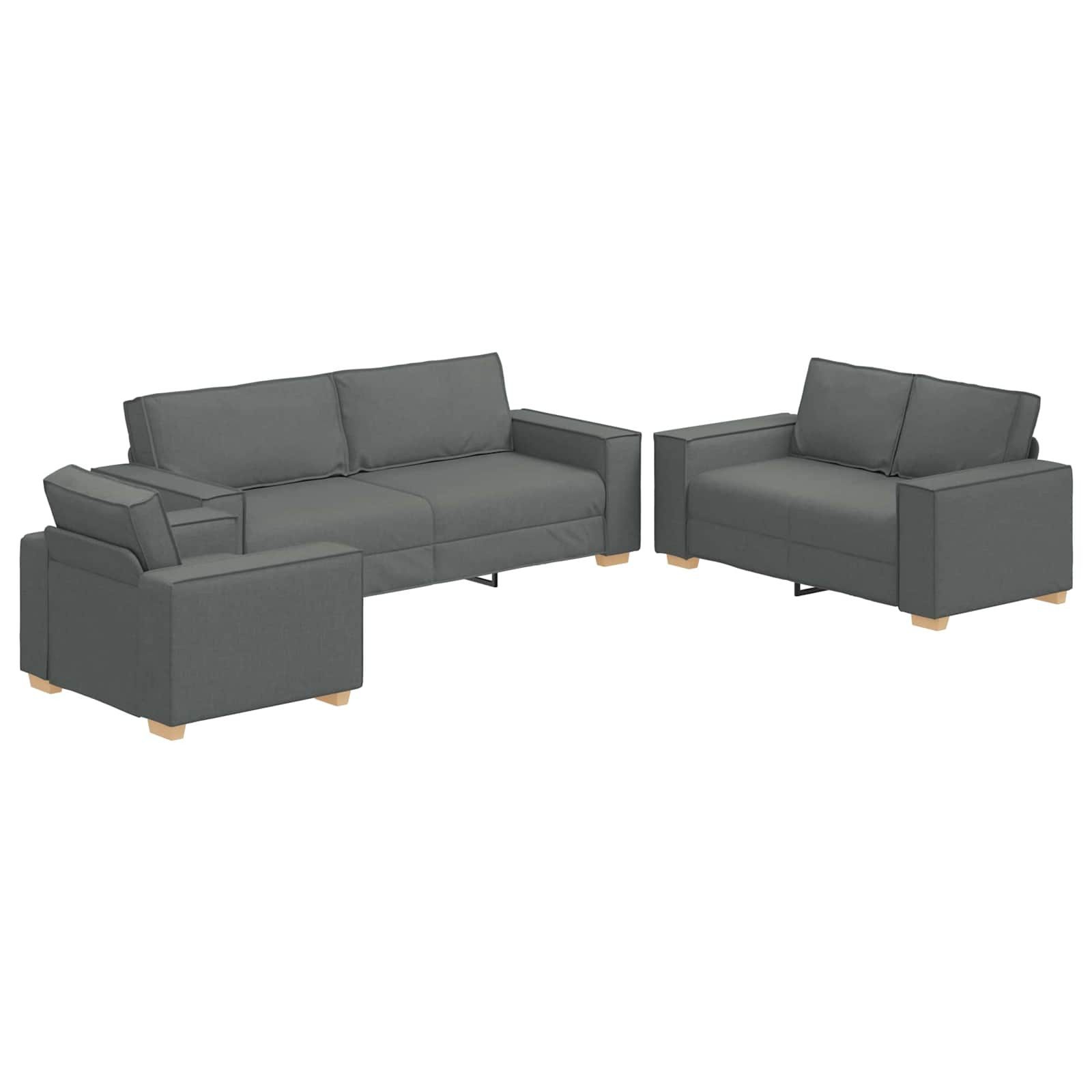 vidaXL Sofa Sofa 3 pcs Dunkelgrau günstig online kaufen