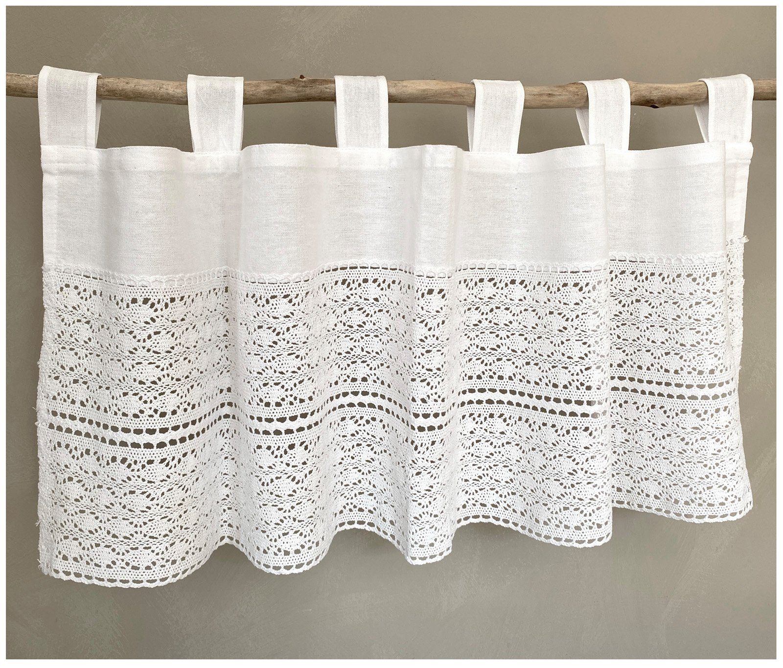 heimtexland Scheibengardine Deko Set Häkelspitze Gardine Kissen Tischdecke günstig online kaufen