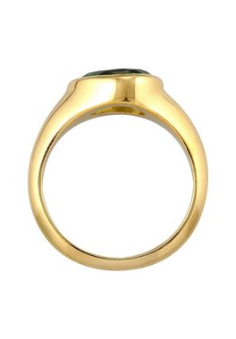 Elli Premium Fingerring Quarz Grün Klassik 925 Silber vergoldet