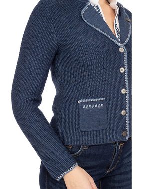 Spieth & Wensky Strickfleecejacke Strickjacke AILEEN jeansblau