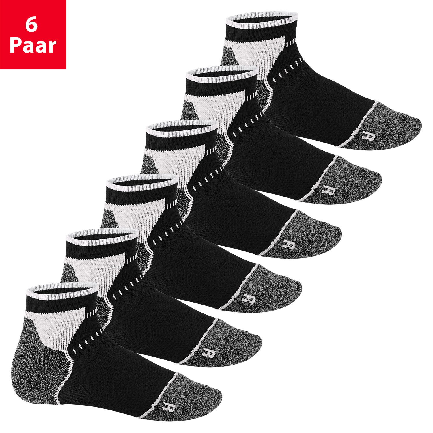 Footstar Sportsocken Damen & Herren Funktions Sport Socken (6 Paar) Laufsocken