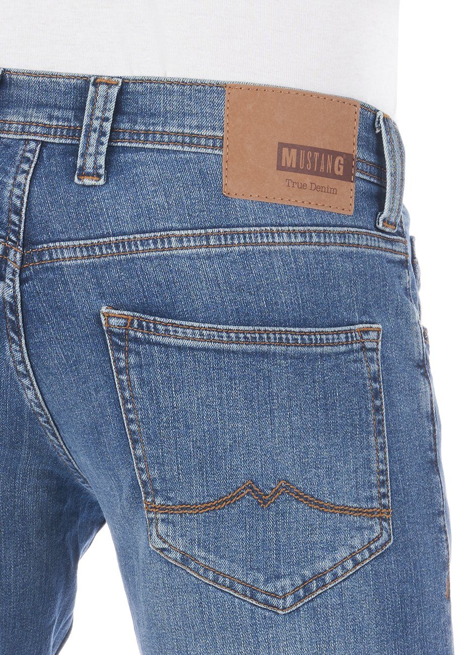 Denim Oregon MUSTANG mit Medium Herren Hose Jeanshose Denim Fit Stretch (313) Tapered Blue Tapered-fit-Jeans