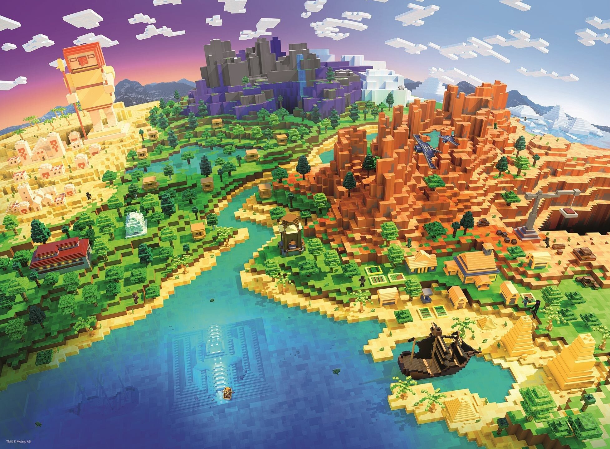 Ravensburger Puzzle RAVENSBURGER Puzzle Minecraft 500 spiele, Puzzleteile