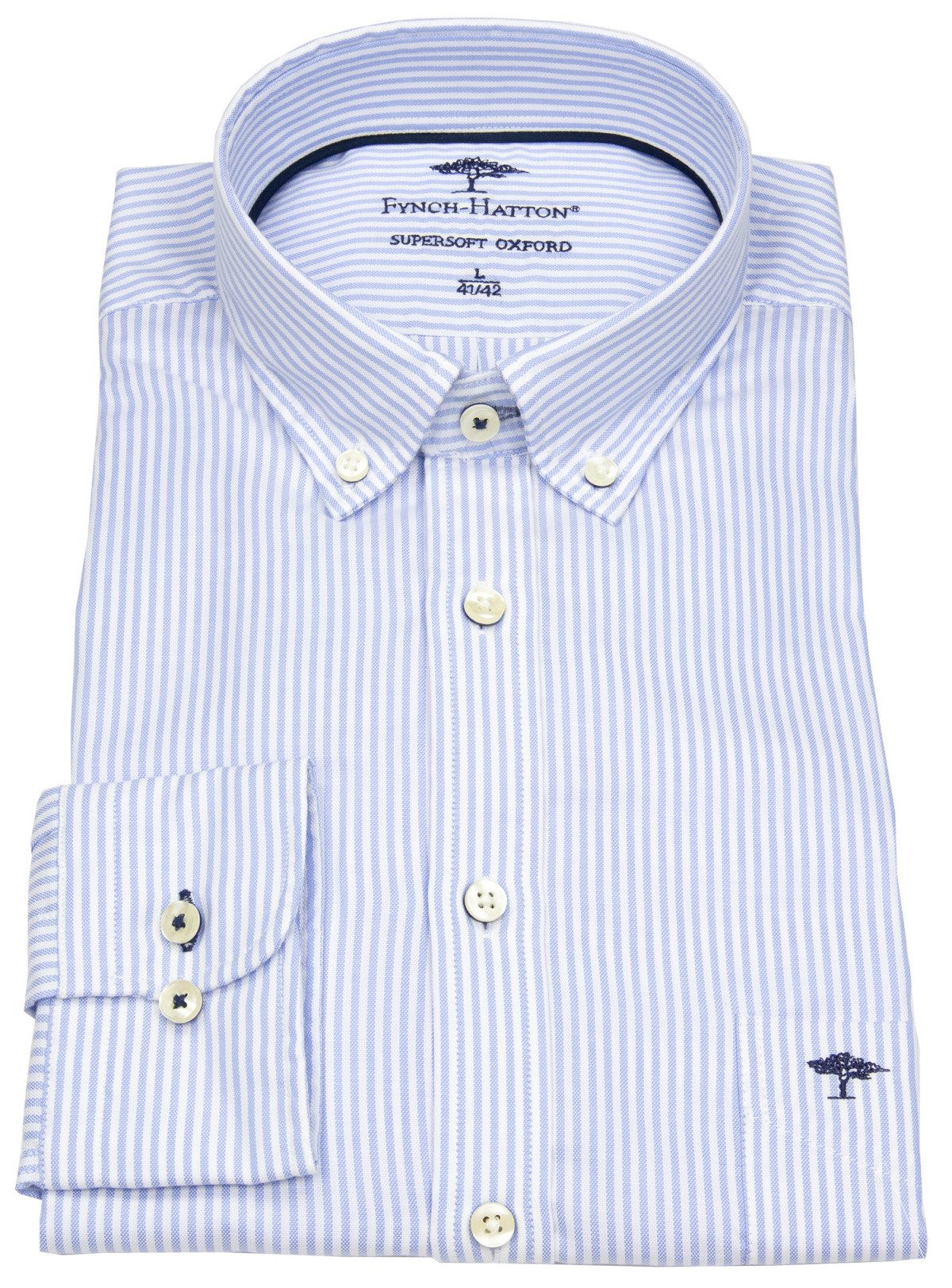 FYNCH-HATTON Langarmhemd Button-Down-Kragen günstig online kaufen